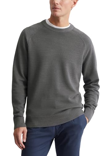 Marc O'Polo Herren Strickpullover aus Bio-Baumwolle mit Rundhalsausschnitt, Grau (Gray Pin), 3XL von Marc O'Polo