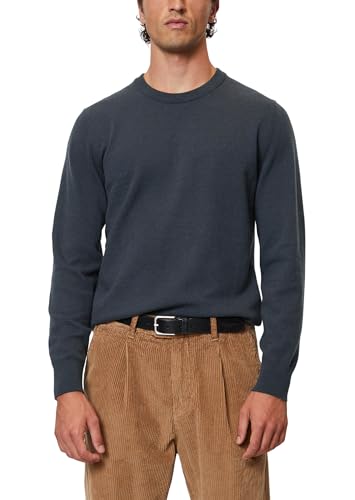 Marc O'Polo Herren Strickpullover mit Rundhalsausschnitt Langarm, Blau (Dark Navy), L von Marc O'Polo