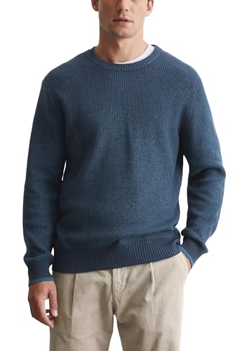 Marc O'Polo Herren Strickpullover mit Rundhalsausschnitt Langarm, Blau (Dark Navy), L von Marc O'Polo