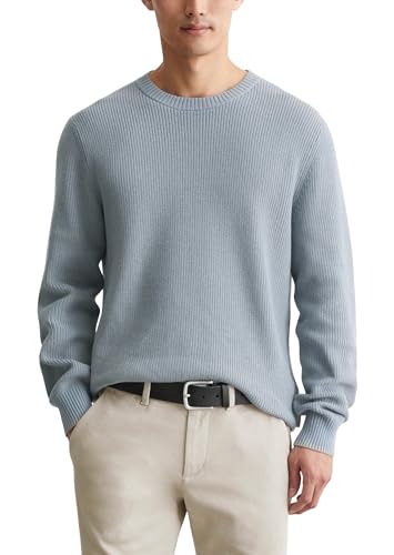 Marc O'Polo Herren Strickpullover mit Rundhalsausschnitt Langarm, Blau (Meltwater), L von Marc O'Polo