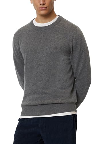 Marc O'Polo Herren Strickpullover mit Rundhalsausschnitt Langarm, Grau (Graphite Grey Melange), XXL von Marc O'Polo