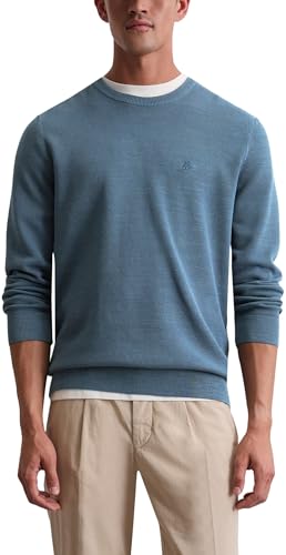 Marc OߴPolo Herren Strickpullover mit Rundhalsausschnitt Regular Fit, Blau (Moon Stone), M von Marc O'Polo