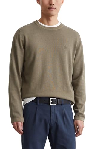 Marc O'Polo Herren Strickpullover mit Rundhalsausschnitt klassisch, Braun (Pavestone), M von Marc O'Polo
