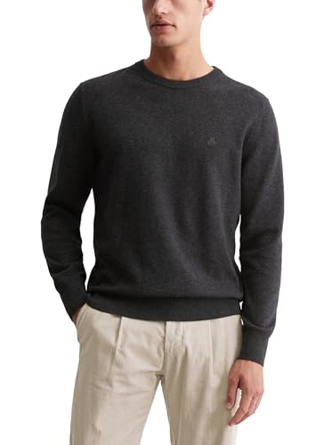 Marc O'Polo Herren Strickpullover mit Rundhalsausschnitt klassisch, Grau (Dark Grey Melange), XXL von Marc O'Polo