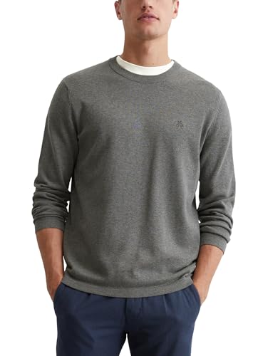 Marc OߴPolo Herren Strickpullover mit Rundhalsausschnitt klassisch, Grau (Graphite Grey Melange), XXL von Marc O'Polo