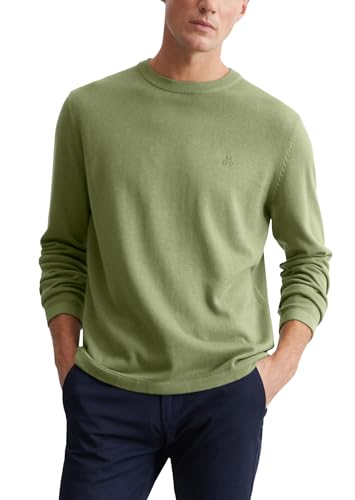Marc O'Polo Herren Strickpullover mit Rundhalsausschnitt klassisch, Grün (Victorian Mist), M von Marc O'Polo