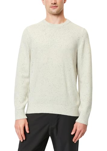 Marc O'Polo Herren Strickpullover mit Rundhalsausschnitt weich, Cremefarben (White Cotton), L von Marc O'Polo