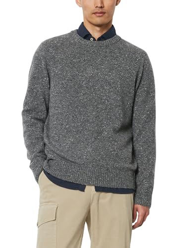 Marc O'Polo Herren Strickpullover mit Rundhalsausschnitt weich, Grau (Graphite Grey Melange), 3XL von Marc O'Polo