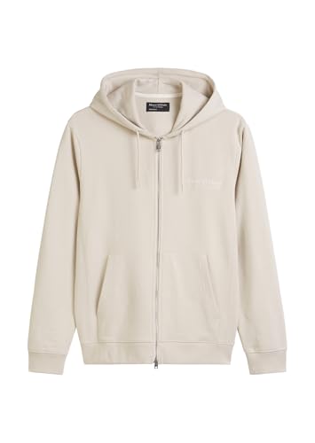 Marc O'Polo Herren Sweatjacke aus Bio-Baumwolle mit Kordeln, Beige (Gray Silk), XXL von Marc O'Polo