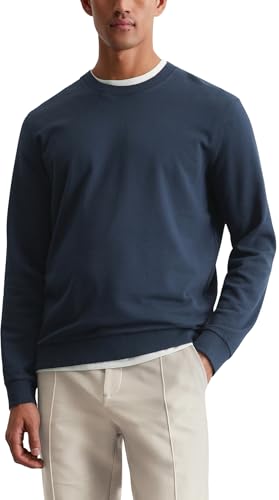 Marc O'Polo Herren Sweatshirt aus Bio-Baumwolle mit Rundhalsausschnitt, Blau (Dark Navy), 3XL von Marc O'Polo