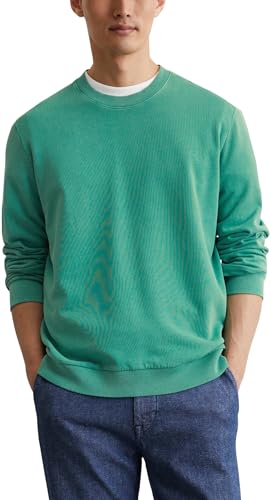 Marc O'Polo Herren Sweatshirt aus Bio-Baumwolle mit Rundhalsausschnitt, Grün (Eucalyptus), L von Marc O'Polo