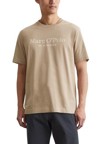 Marc O'Polo Herren T-Shirt aus Bio-Baumwolle Basic, Beige (Charleston Gray), S von Marc O'Polo