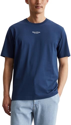 Marc O'Polo Herren T-Shirt aus Bio-Baumwolle Basic, Blau (Iris Ink), S von Marc O'Polo