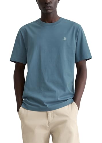 Marc O'Polo Herren T-Shirt aus Bio-Baumwolle Basic, Blau (Storm), XS von Marc O'Polo
