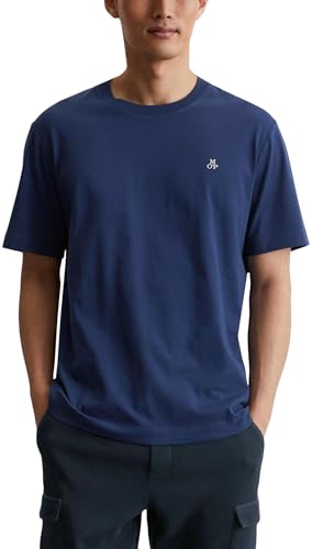 Marc O'Polo Herren T-Shirt aus Bio-Baumwolle Regular Fit, Blau (Iris Ink), 3XL von Marc O'Polo