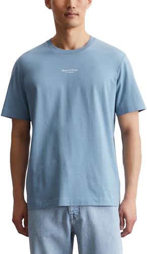 Marc O'Polo Herren T-Shirt aus Bio-Baumwolle Regular Fit, Blau (Meltwater), 3XL von Marc O'Polo