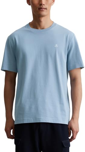 Marc O'Polo Herren T-Shirt aus Bio-Baumwolle Regular Fit, Blau (Meltwater), L von Marc O'Polo