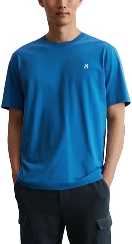 Marc O'Polo Herren T-Shirt aus Bio-Baumwolle Regular Fit, Blau (Pacific Blue), XL von Marc O'Polo