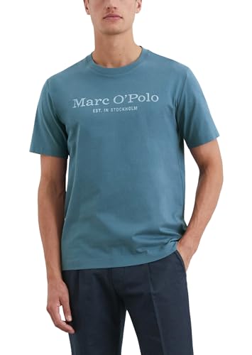 Marc O'Polo Herren T-Shirt aus Bio-Baumwolle Regular Fit, Blau (Storm), M von Marc O'Polo