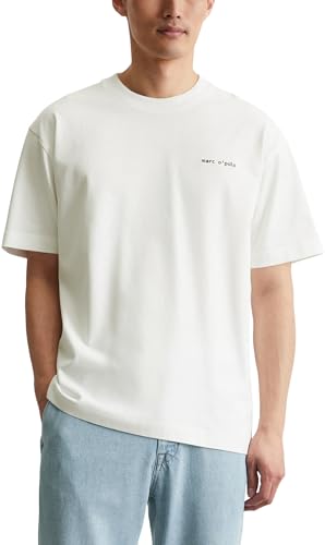 Marc O'Polo Herren T-Shirt aus Bio-Baumwolle Relaxed Fit, Cremefarben (Egg White), XXL von Marc O'Polo