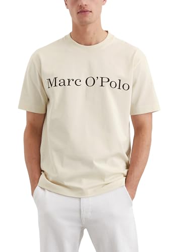 Marc O'Polo Herren T-Shirt aus Bio-Baumwolle Relaxed Fit, Cremefarben (Linen White), XL von Marc O'Polo