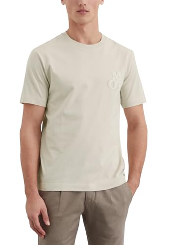 Marc O'Polo Herren T-Shirt aus Bio-Baumwolle mit Rundhalsausschnitt, Beige (Gray Silk), XL von Marc O'Polo