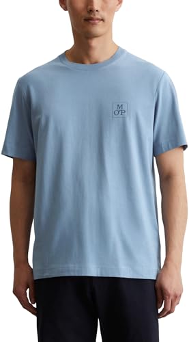 Marc O'Polo Herren T-Shirt aus Bio-Baumwolle mit Rundhalsausschnitt, Blau (Meltwater), XL von Marc O'Polo