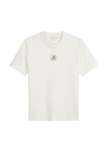 Marc O'Polo Herren T-Shirt aus Bio-Baumwolle mit Rundhalsausschnitt, Cremefarben (Egg White), XL von Marc O'Polo