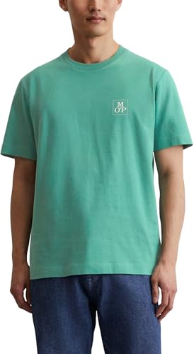 Marc O'Polo Herren T-Shirt aus Bio-Baumwolle mit Rundhalsausschnitt, Grün (Eucalyptus), XS von Marc O'Polo