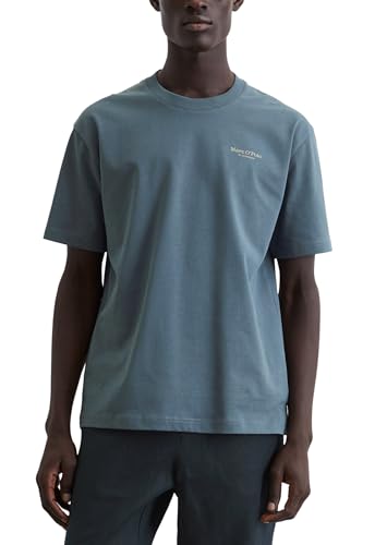 Marc O'Polo Herren T-Shirt mit Rücken-Print Relaxed Fit, Blau (Storm), M von Marc O'Polo