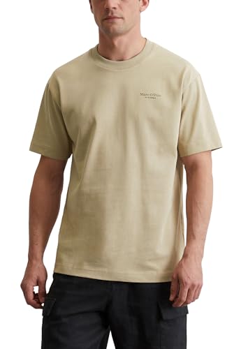 Marc O'Polo Herren T-Shirt mit Statement-Print Relaxed Fit, Beige (Pure Cashmere), M von Marc O'Polo