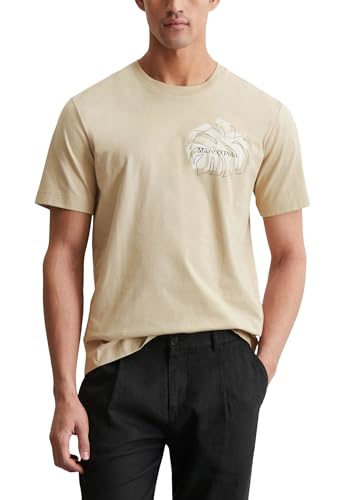 Marc O'Polo Herren T-Shirt mit floralem Print Regular Fit, Beige (Pure Cashmere), XXL von Marc O'Polo