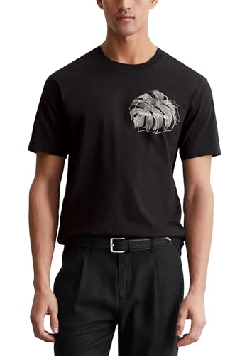 Marc O'Polo Herren T-Shirt mit floralem Print Regular Fit, Schwarz (Black), XXL von Marc O'Polo