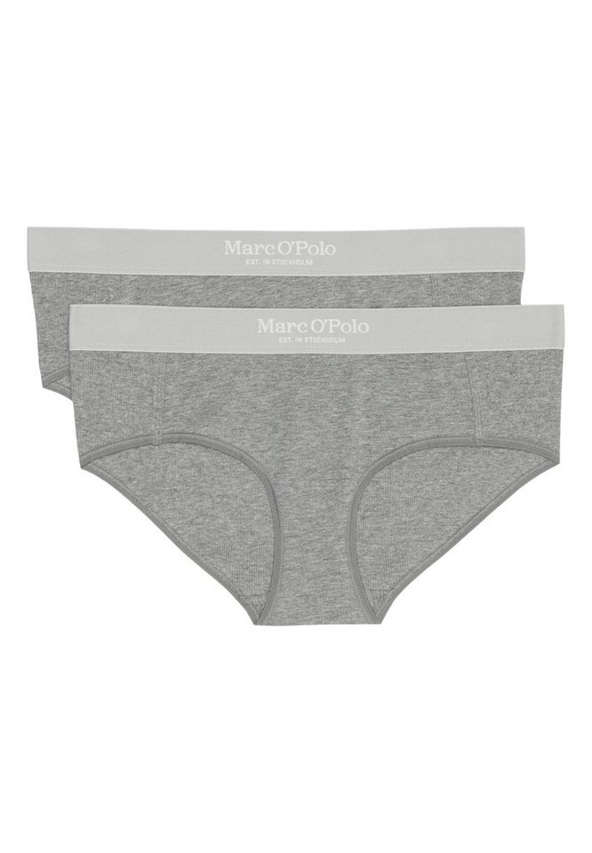 Marc O'Polo Hipster 2er Pack Iconic Rib (Spar-Set, 2-St) Hipster - Baumwolle - Atmungsaktiv - Atmungsaktiv und elastisch von Marc O'Polo