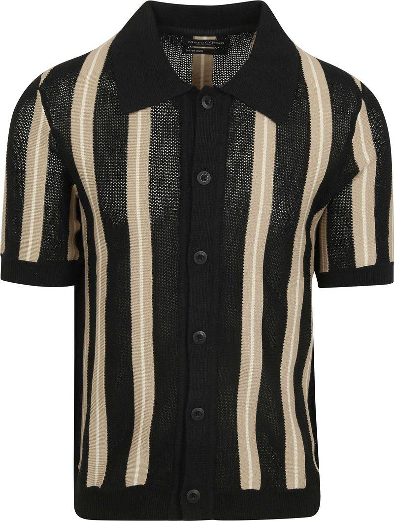 Marc O'Polo Knitted Crochet Hemd Short Sleeves Schwarz - Größe XXL von Marc O'Polo