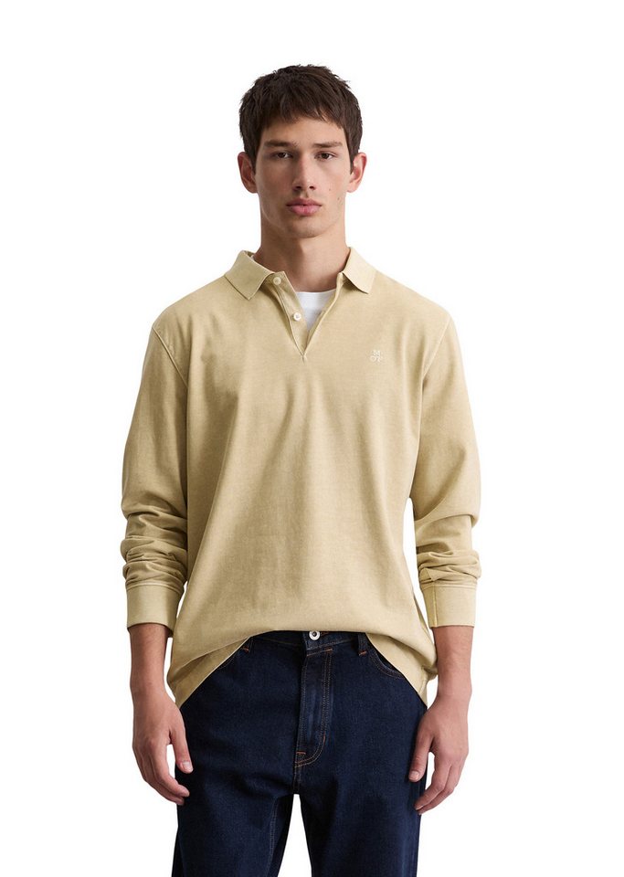 Marc O'Polo Langarm-Poloshirt aus reiner Bio-Baumwolle von Marc O'Polo