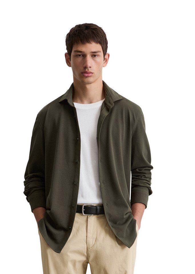 Marc O'Polo Langarmhemd aus Bio-Baumwoll-Piqué von Marc O'Polo