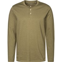 Marc O'Polo Herren Longsleeve grün Baumwolle meliert von Marc O'Polo