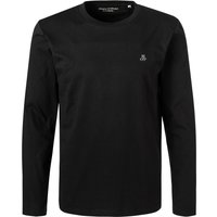 Marc O'Polo Herren Longsleeve schwarz Baumwolle von Marc O'Polo