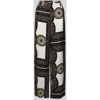 Marc O'Polo Loose Fit Leinenhose mit Allover-Muster in Black, Größe 34 von Marc O'Polo