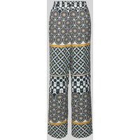 Marc O'Polo Loose Fit Leinenhose mit Allover-Muster in Marine, Größe 38 von Marc O'Polo