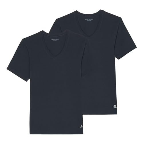 Marc O'Polo Men Essentials 2-Pack V-Neck Shirt, Blue von Marc O'Polo