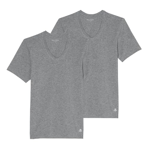 Marc O'Polo Men Essentials 2-Pack V-Neck Shirt, Grey von Marc O'Polo