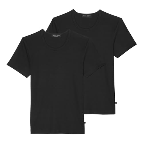 Marc O´Polo Men Iconic Rib 2-Pack Crew Neck Shirt, Black von Marc O´Polo