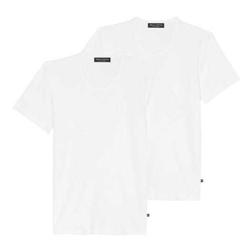 Marc O´Polo Men Iconic Rib 2-Pack Crew Neck Shirt, White von Marc O'Polo