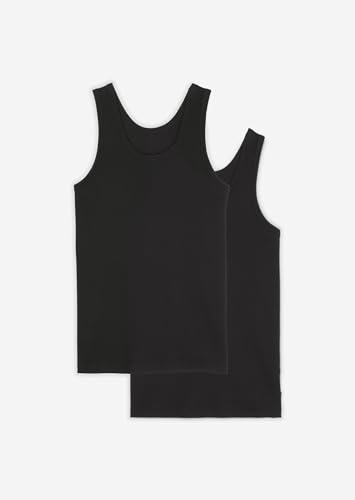 Marc O'Polo Men Iconic Rib 2-Pack Tank Top, Black von Marc O'Polo