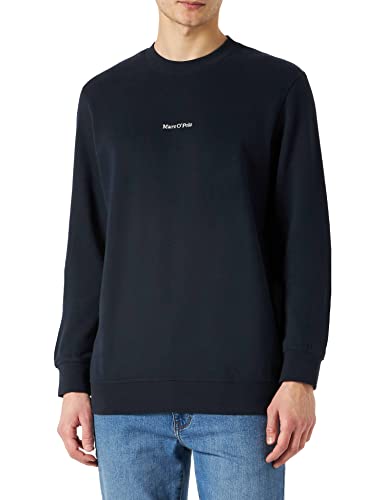 Marc O'Polo Men's 322407754444 Crewneck, Logo Embroidery at Chest, dark navy, XL von Marc O'Polo