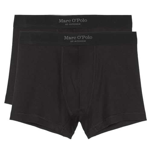 Marc O´Polo Men's Iconic Rib 2-Pack Boxer Shorts, Black, Medium von Marc O'Polo