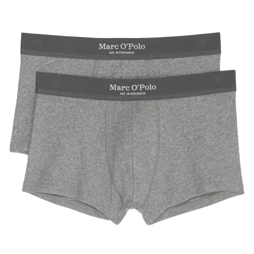Marc O´Polo Men's Iconic Rib 2-Pack Trunks, Grey, Large von Marc O´Polo
