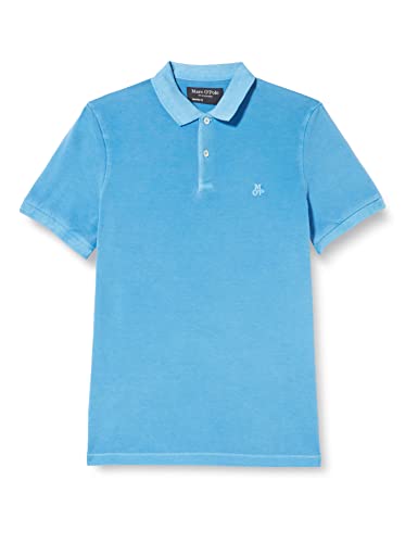 Marc O'Polo Men's M22249653190 Poloshirt, Short Sleeve, Rib Collar, azure blue, M von Marc O'Polo